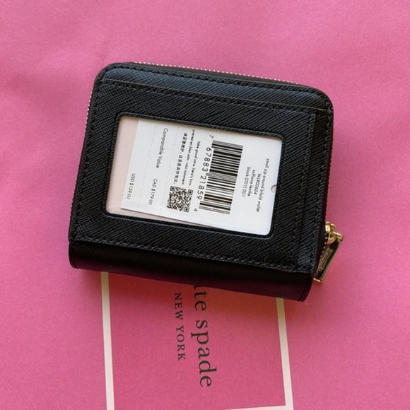 Kate Spade Staci Small Zip Around Bifold Wallet Black - Picture 4 of 16